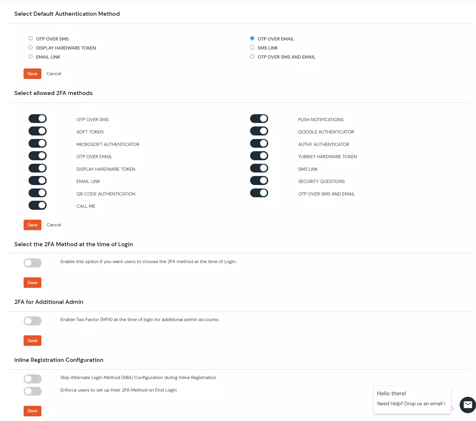 Select configure 2FA (two-factor authentication) for users tab