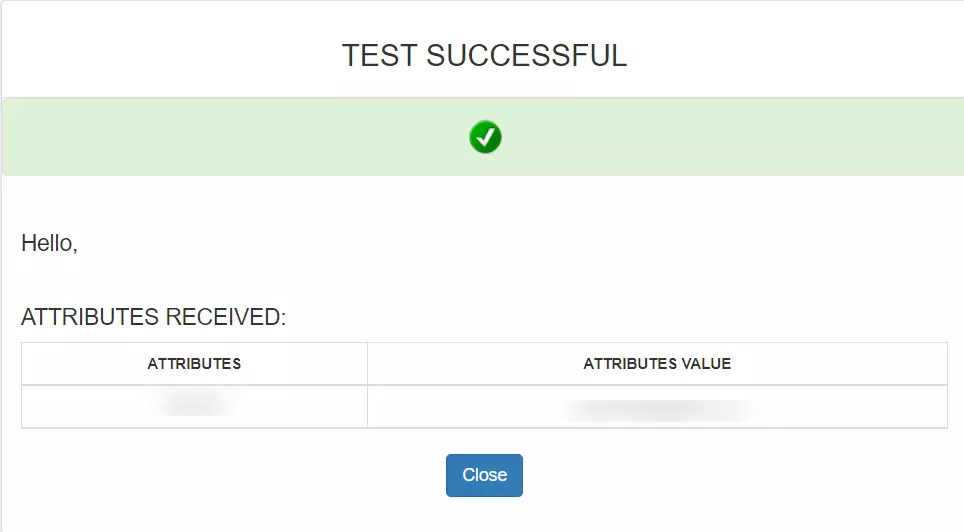 Okta as an IdP:Sucess Test Connection