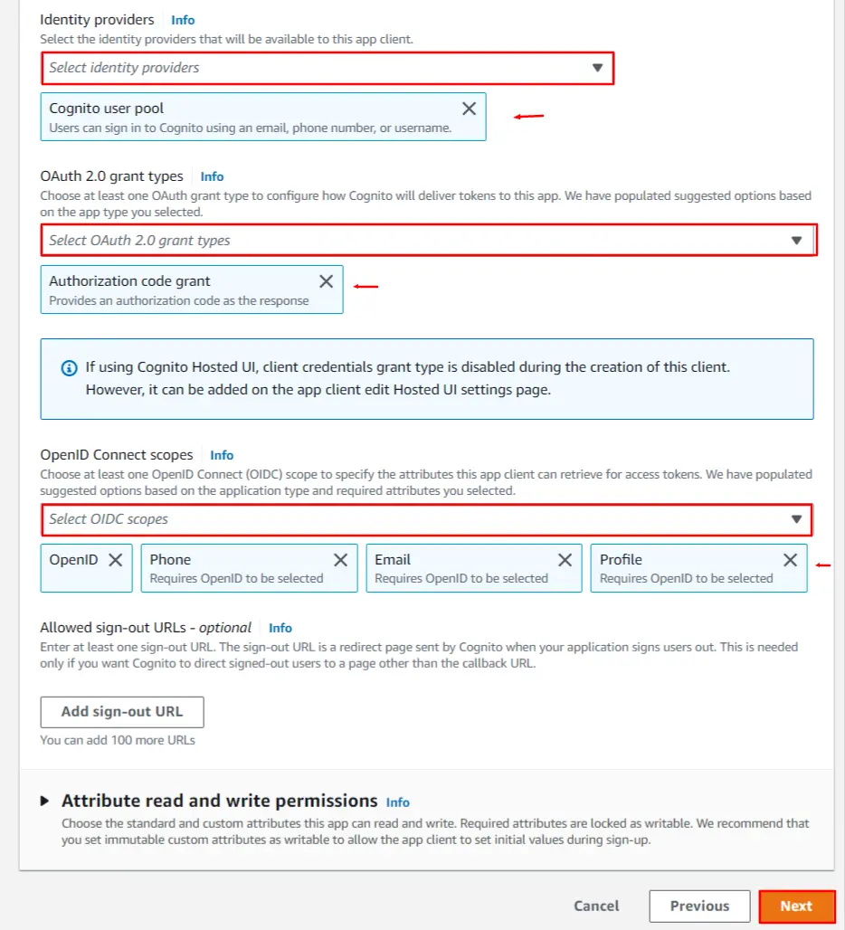 AWS Cognito OAuth/OpenID Single Sign On (SSO)