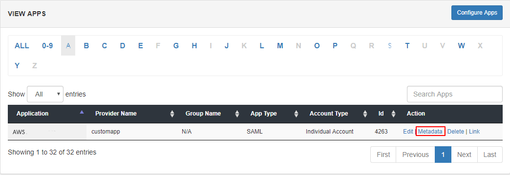 AWS MFA - select metadata