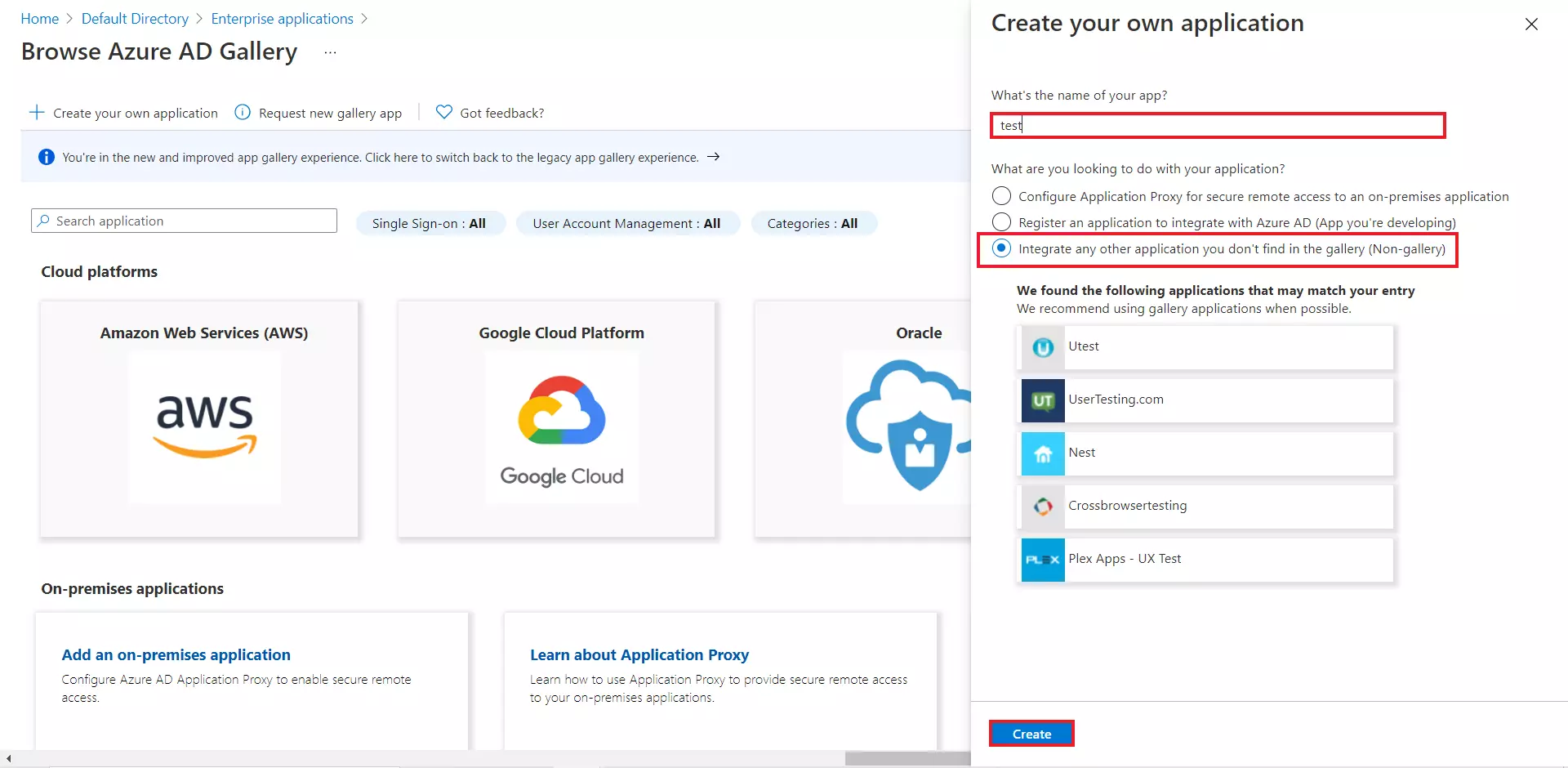 Azure AD IDP : Non-gallery application