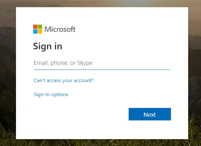 Azure AD Single Sign-On (SSO) login screen