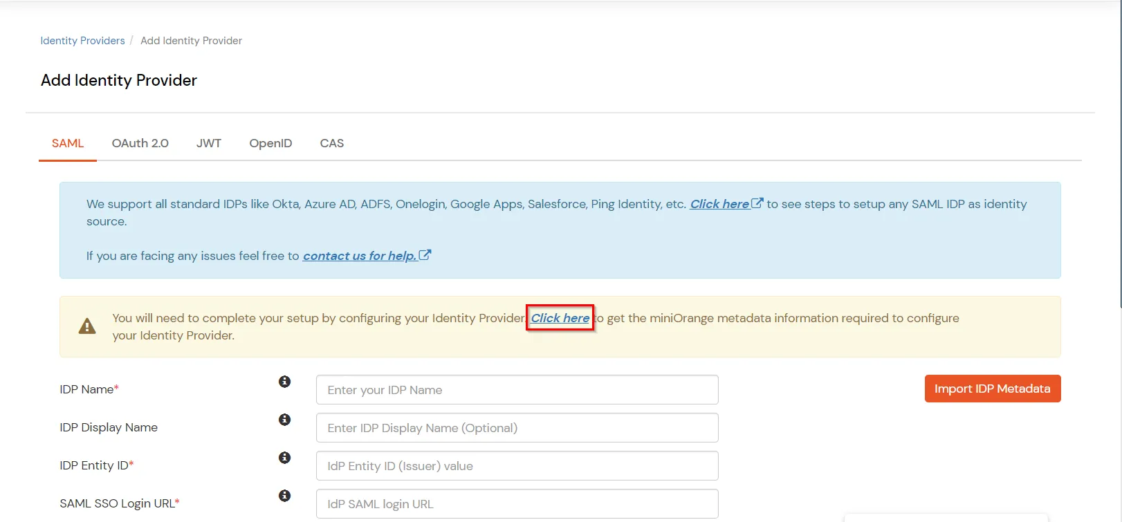 Configure ADFS as IdP : import SP metadata