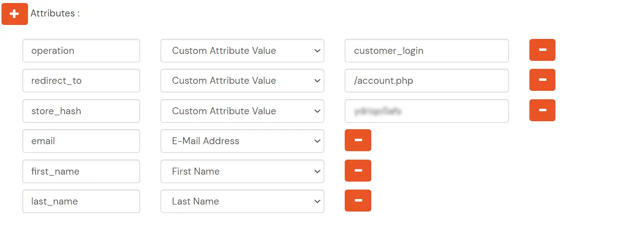 BigCommerce 2 step verification (2FA/MFA): Attribute Mapping