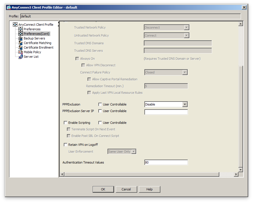 Cisco AnyConnect VPN 2FA two-factor authentication radius client : Timeout values