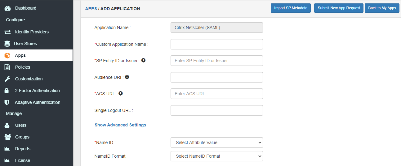 Single Sign On (sso) Citrix NetScaler gateway saml configure