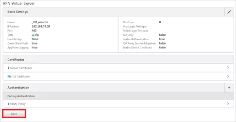 Configure Citrix NetScaler Single Sign-On (SSO): Configuration Done