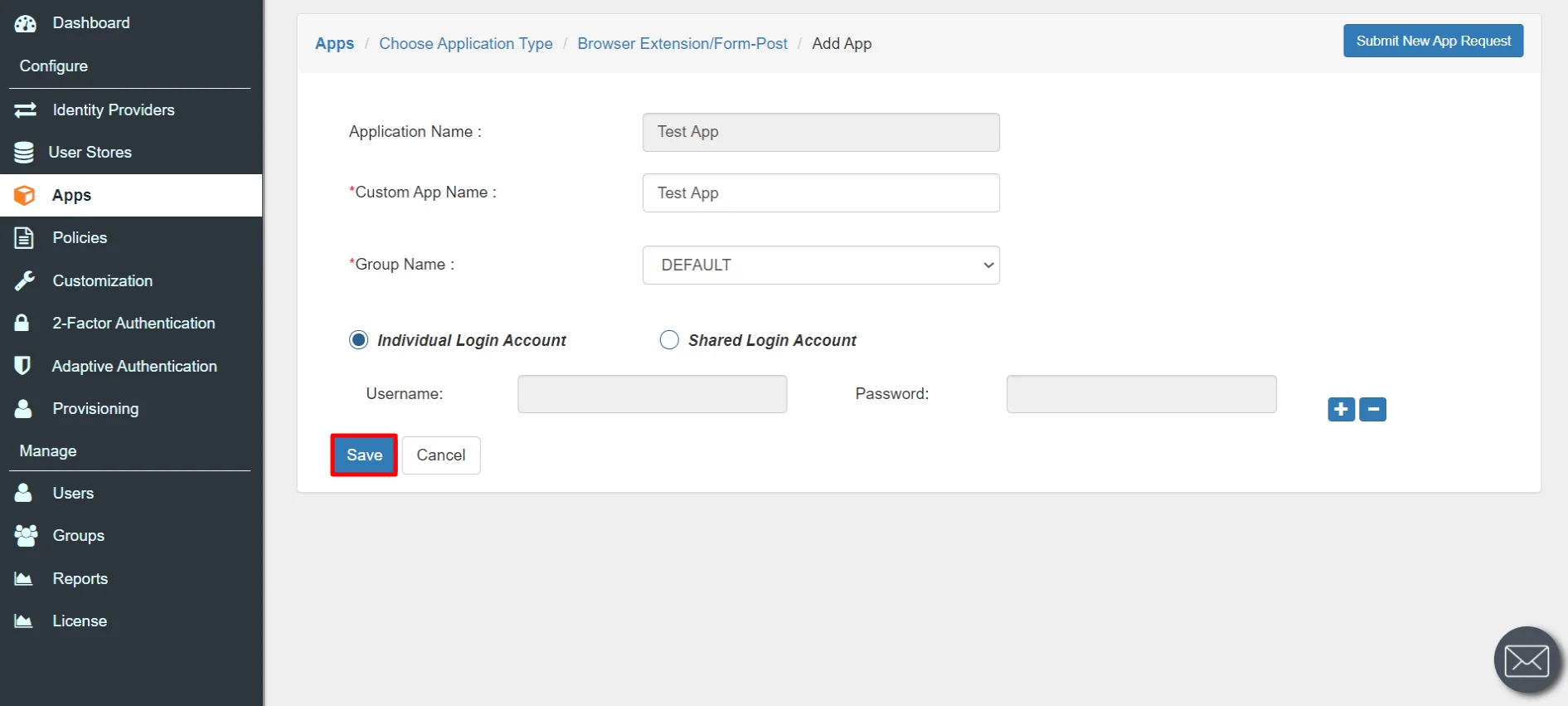 Zoho Wiki Single Sign-On (SSO) application name