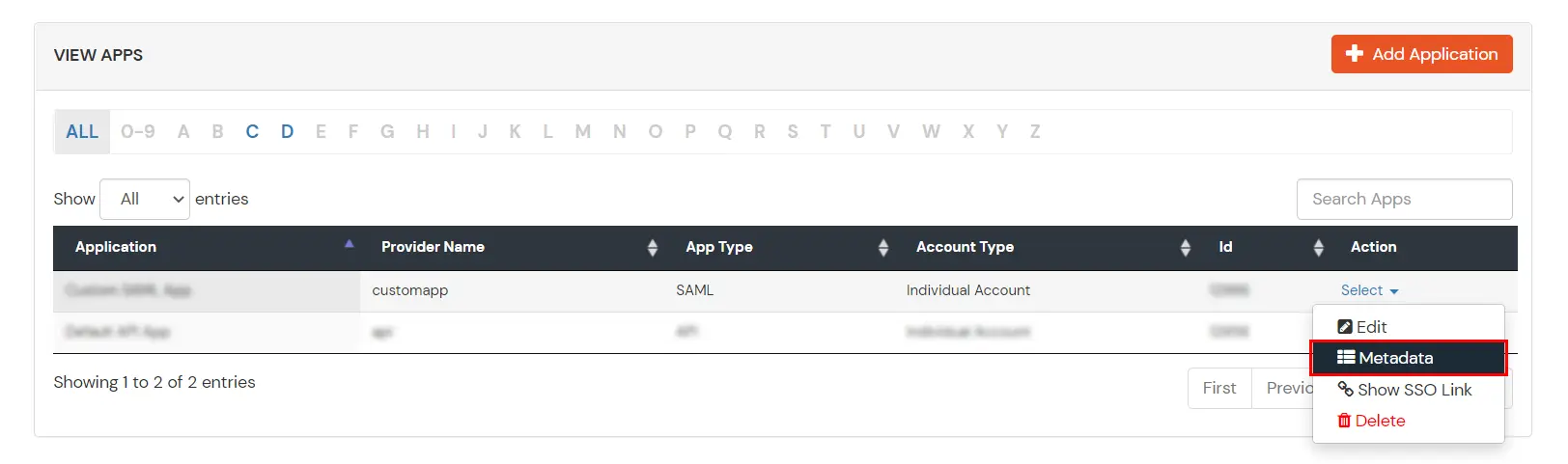 Go to Metadata link AWS SAML SSO