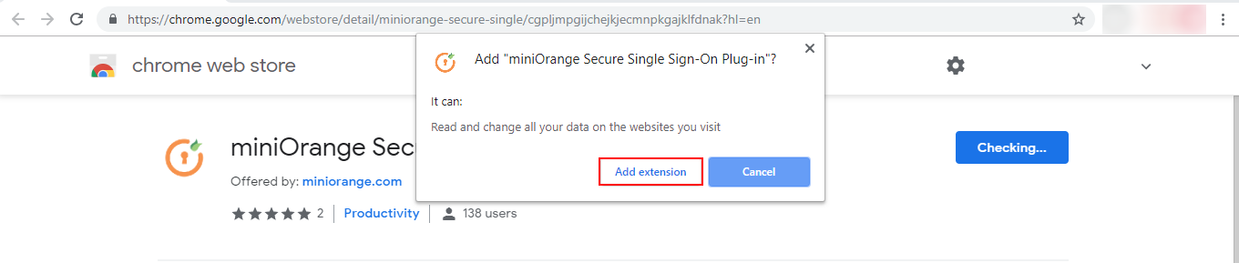 Mailchimp Single Sign-On (sso) extension added in chrome