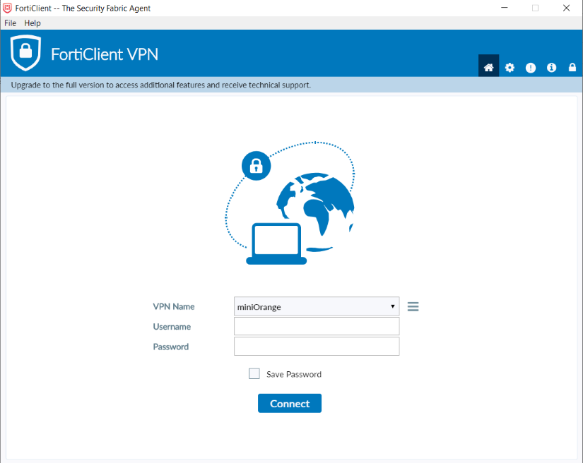 MFA 2FA Multi-Factor / Two-Factor Authentication for Fortinet : Login to FortiClient