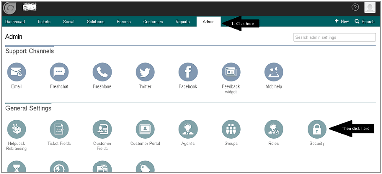 Freshdesk Single Sign-On (SSO) admin panel