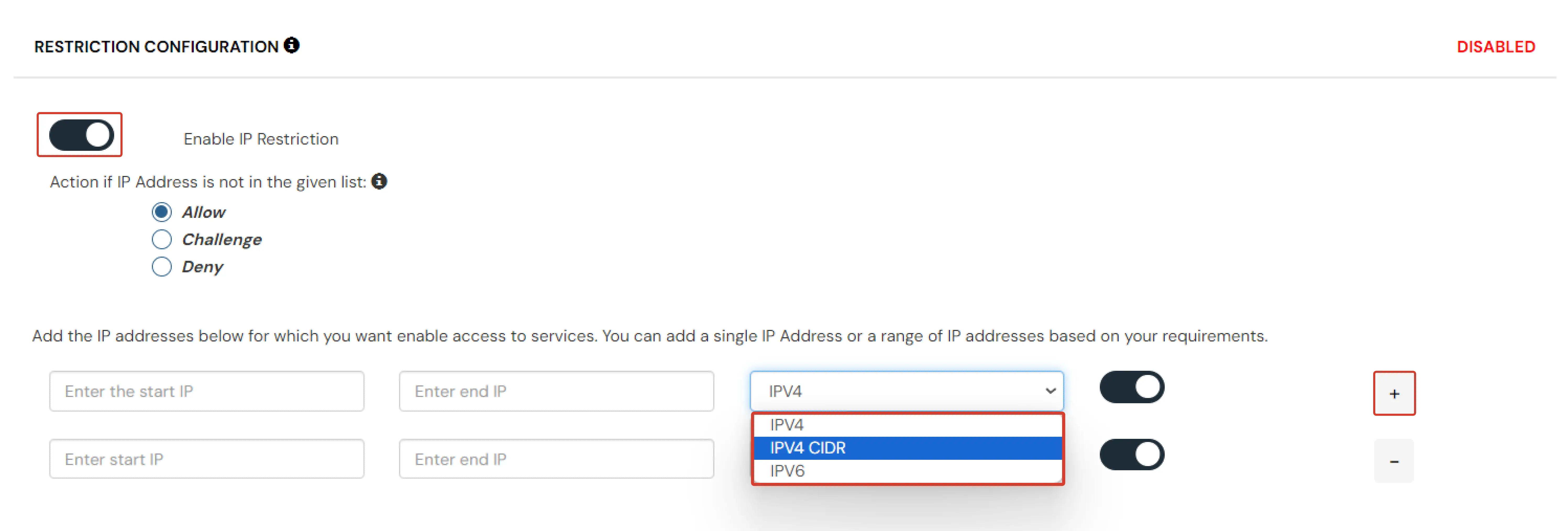 Adaptive Authentication: IP Restriction