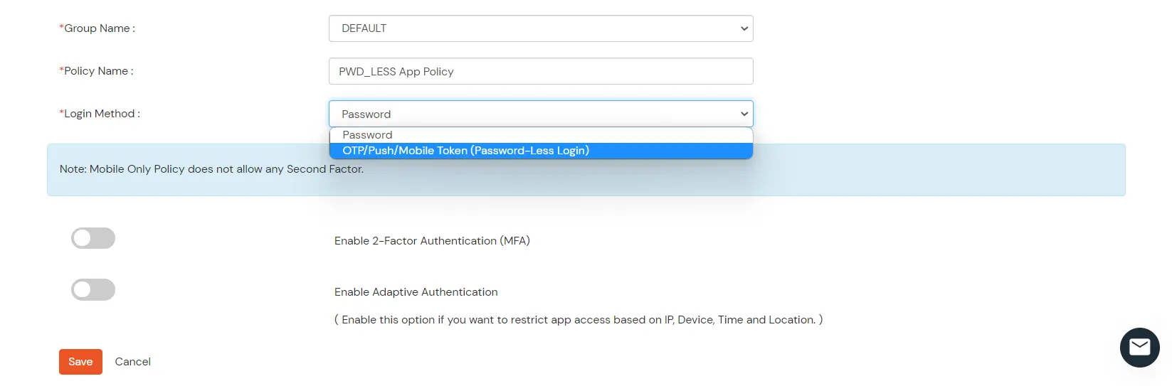 miniOrange Identity Platform Admin Handbook: Passwordless app policy App policy