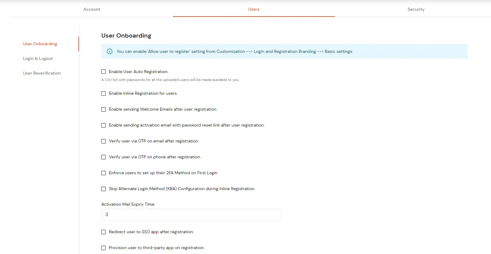 IDP product global setting