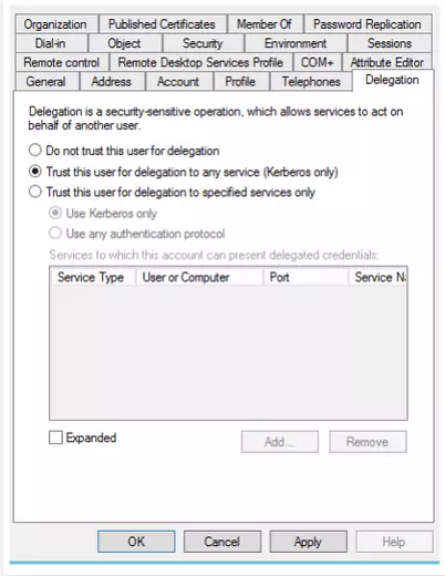 windows authentication for cloud delegation