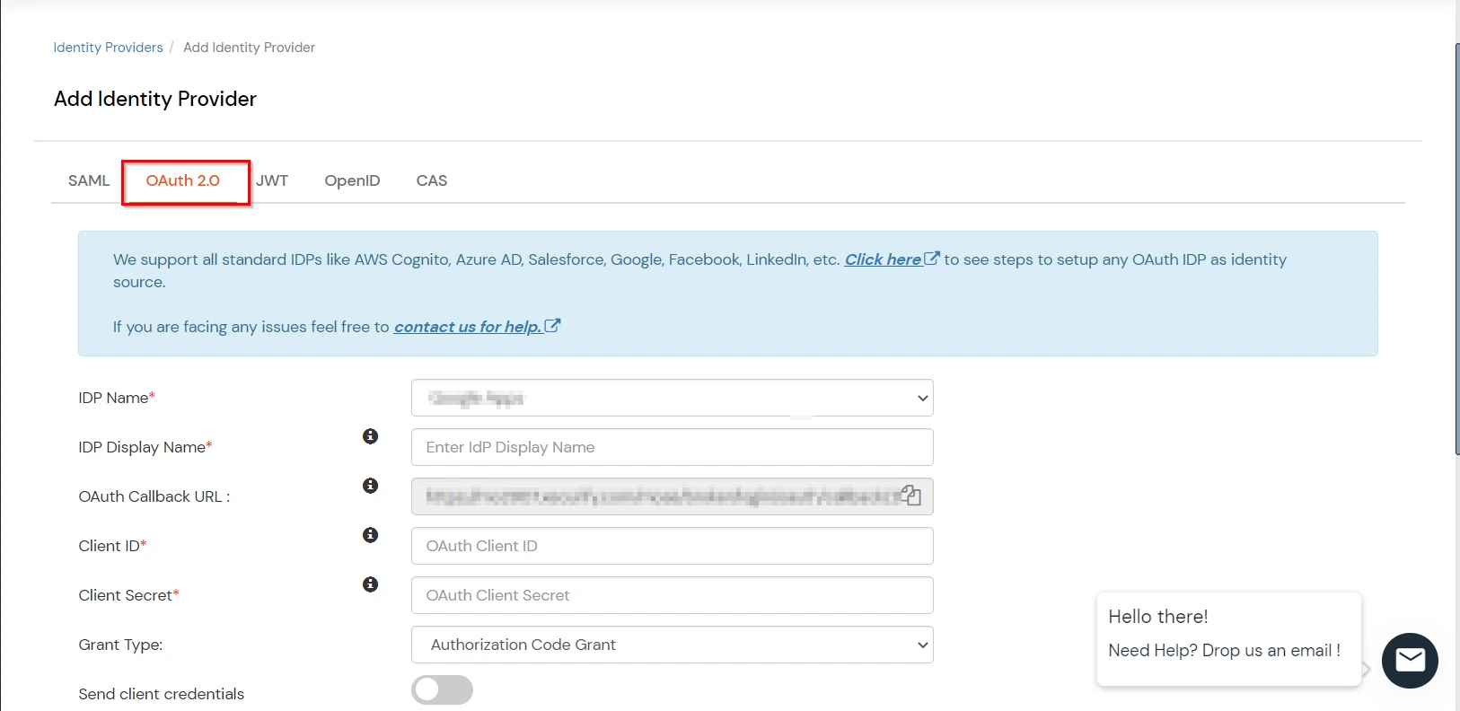 Single Sign-On using (Identity Provider with OAuth 2.0 Provider)