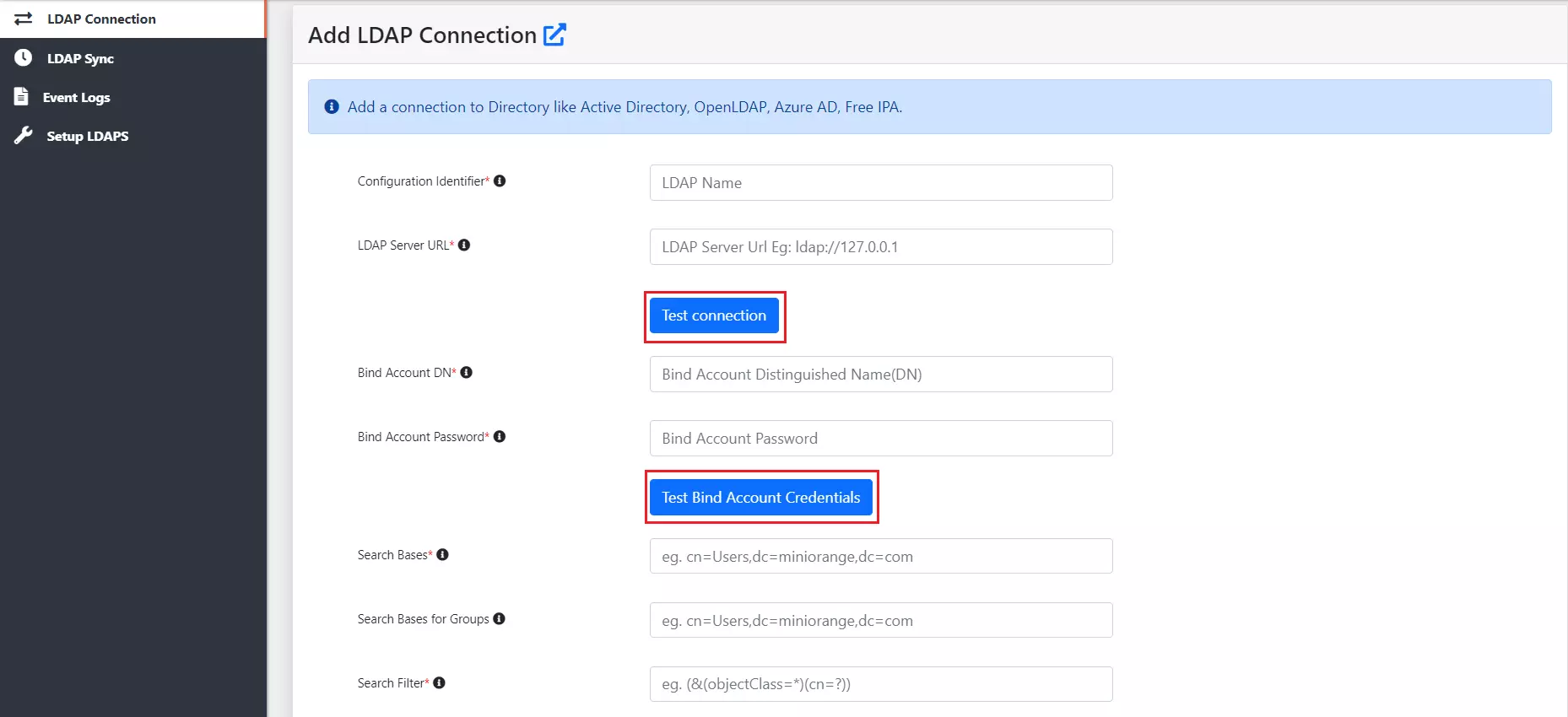 miniorange ldap gateway configuration