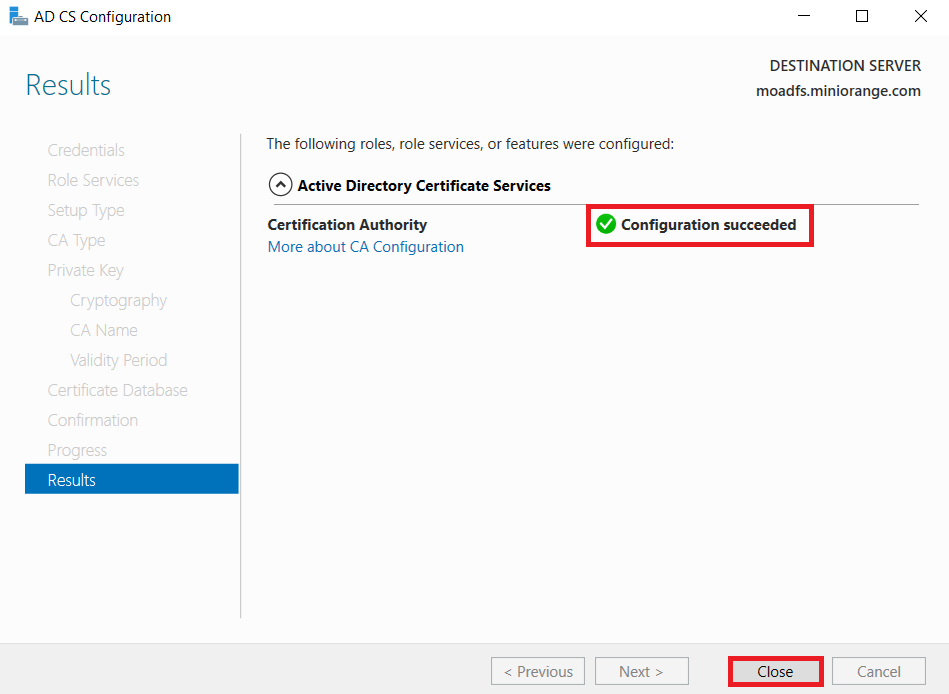 LDAPS on Windows Server configuration succeeded