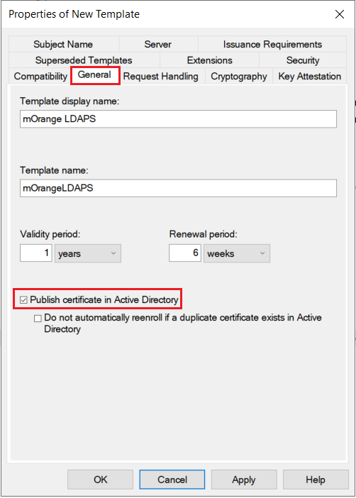 LDAPS on Windows Server general settings