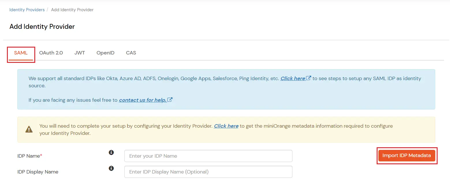 Configuring ADFS as IdP : Import IDP metadata