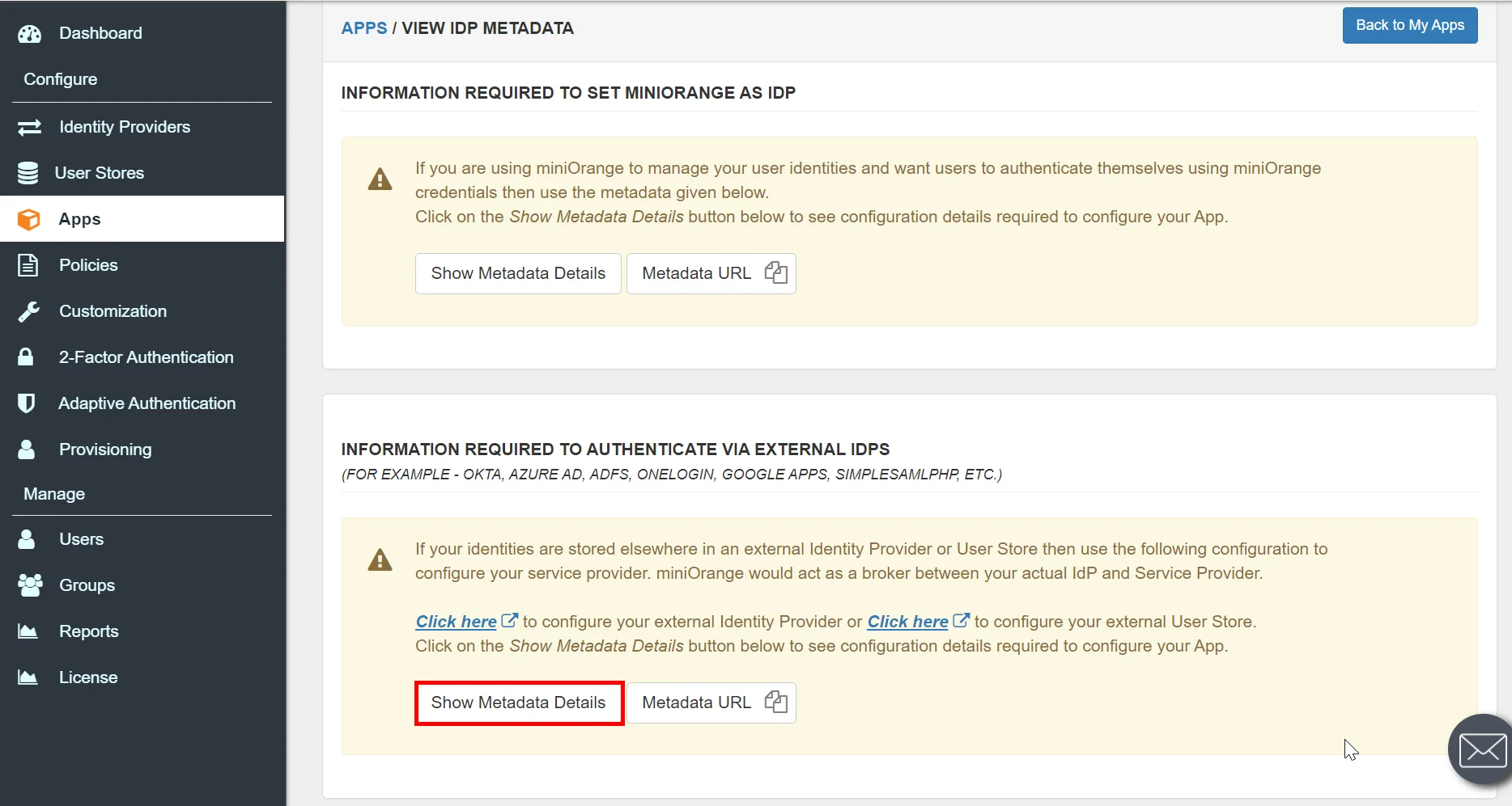 Google Apps Single Sign On (sso) View IdP metadata