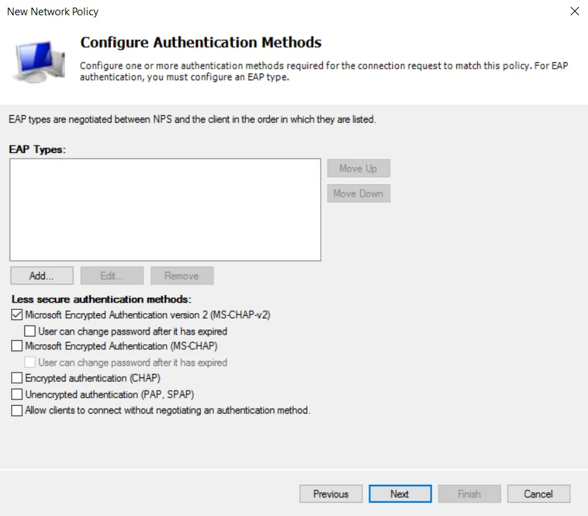 Radius MFA using MSCHAPv2 protocol