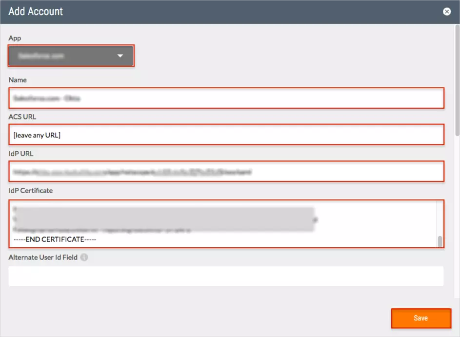 Configure Google Workspace (secured with NetSkope Reverse Proxy) Single Sign-On (SSO): Add account information