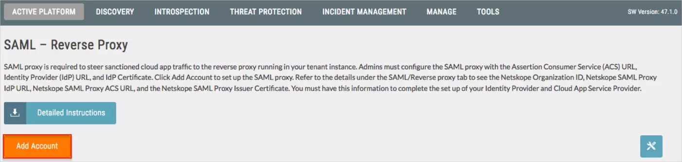 Configure Google Workspace (secured with NetSkope Reverse Proxy) Single Sign-On (SSO): Add Account