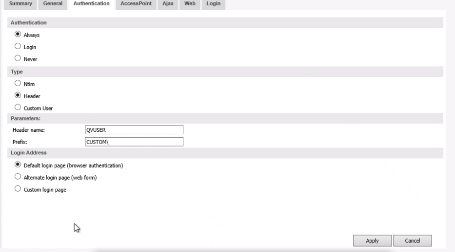 QlikView authentication