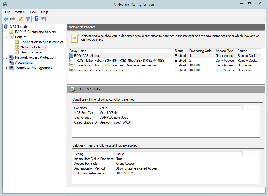 Remote Desktop (RD) Gateway Two-factor authentication (2FA/MFA) nps network policies