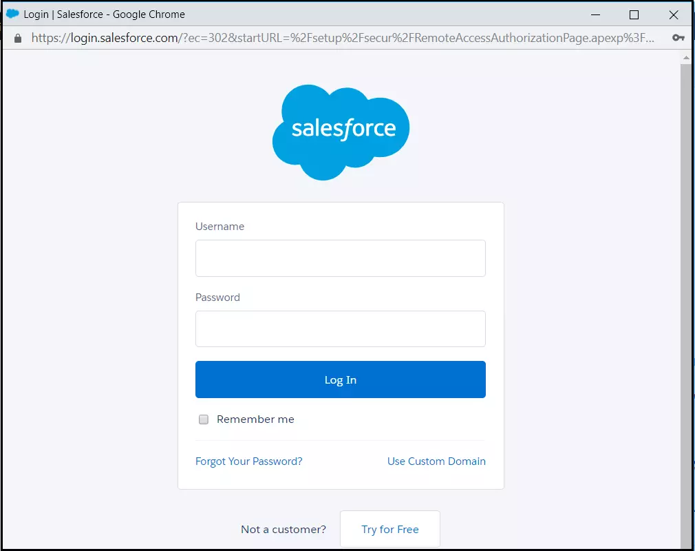 Login using Salesforce: salesforce-login