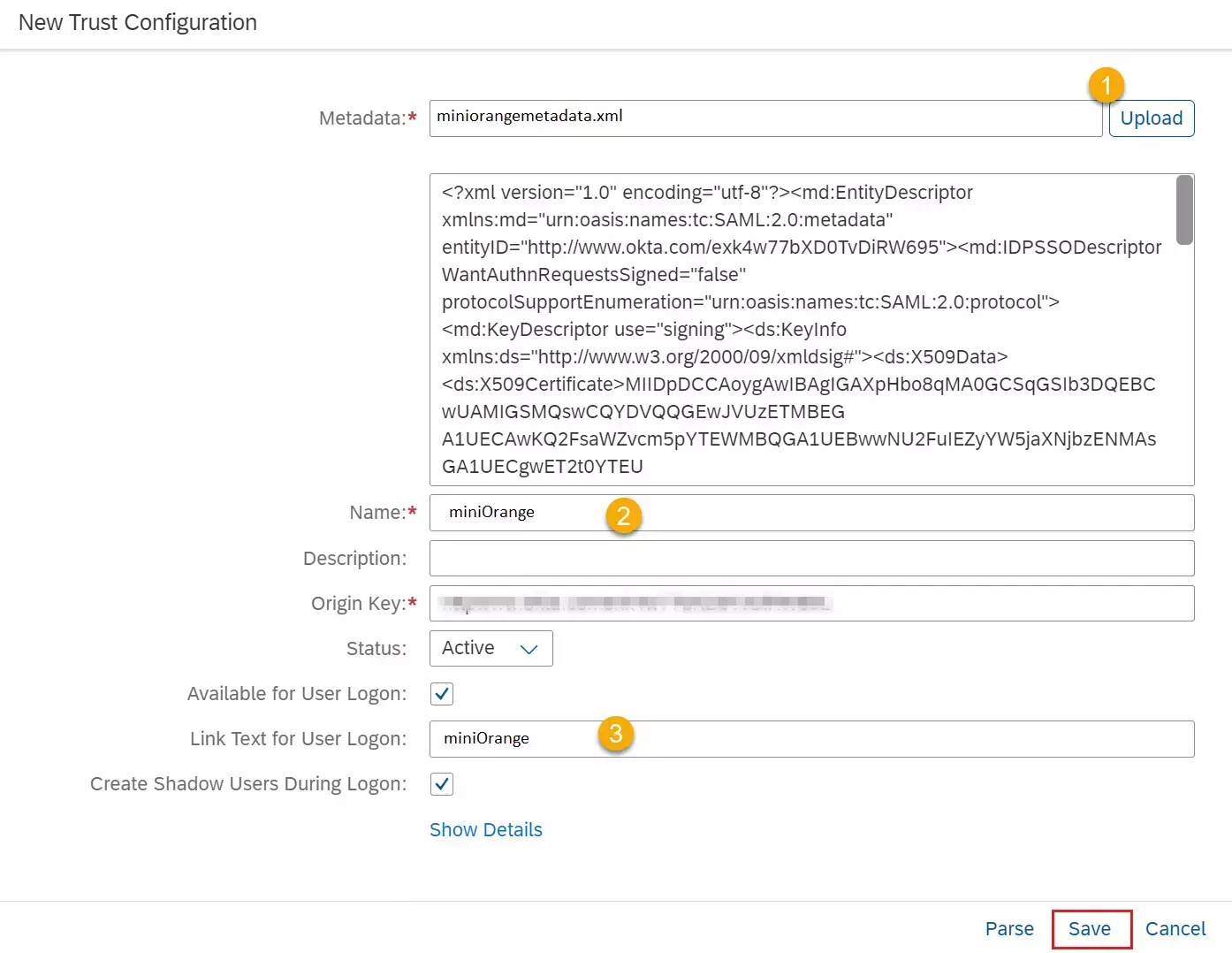 SAP HANA Single Sign On (sso) configuration steps