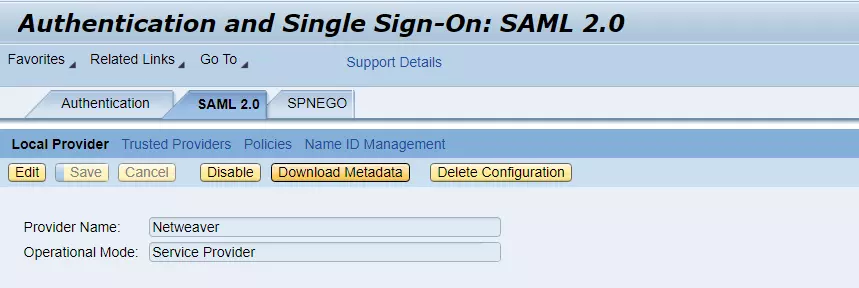 SAP NetWeaver Single Sign On SSO