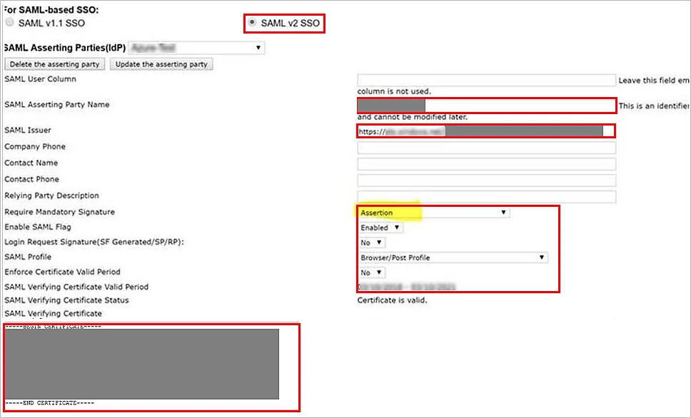 SAP SuccessFactors SSO Login: Import IDP Metadata values