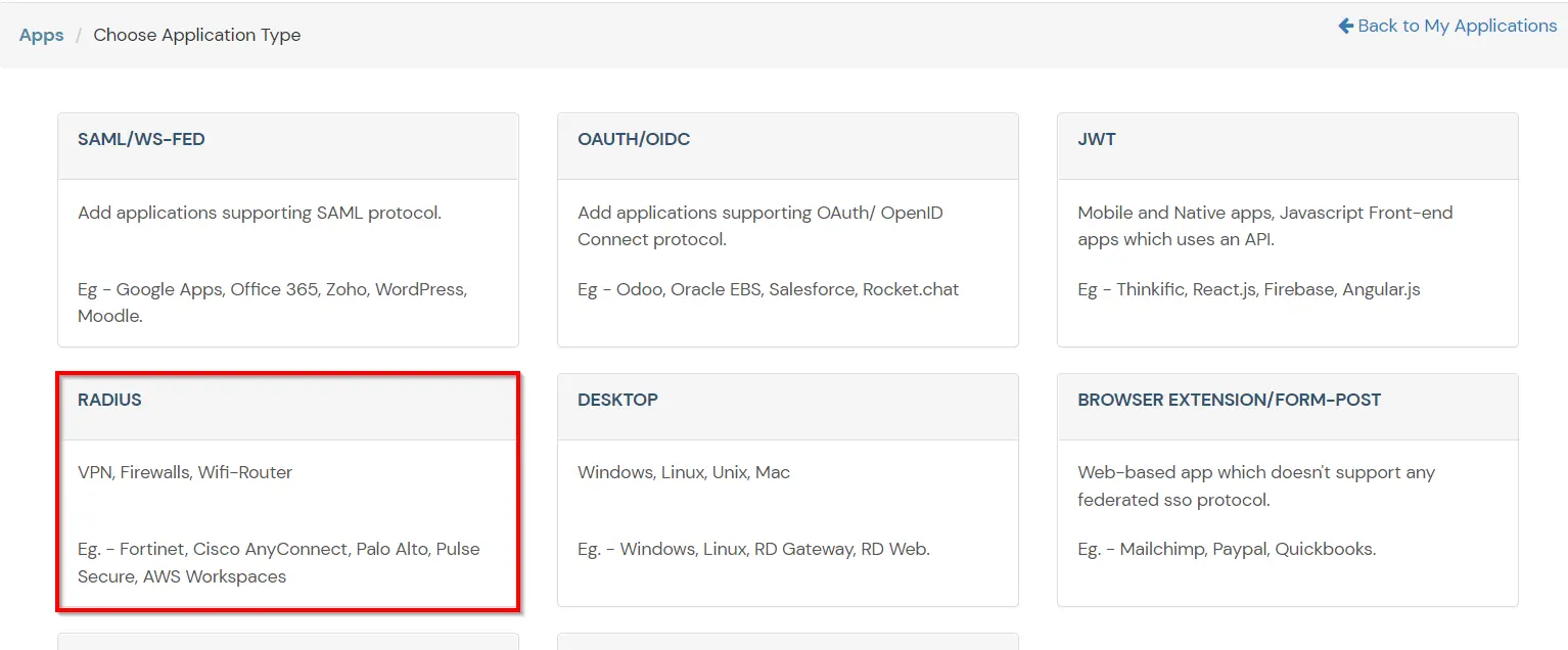 2FA Two-Factor authentication for OpenVPN : Create Radius Application