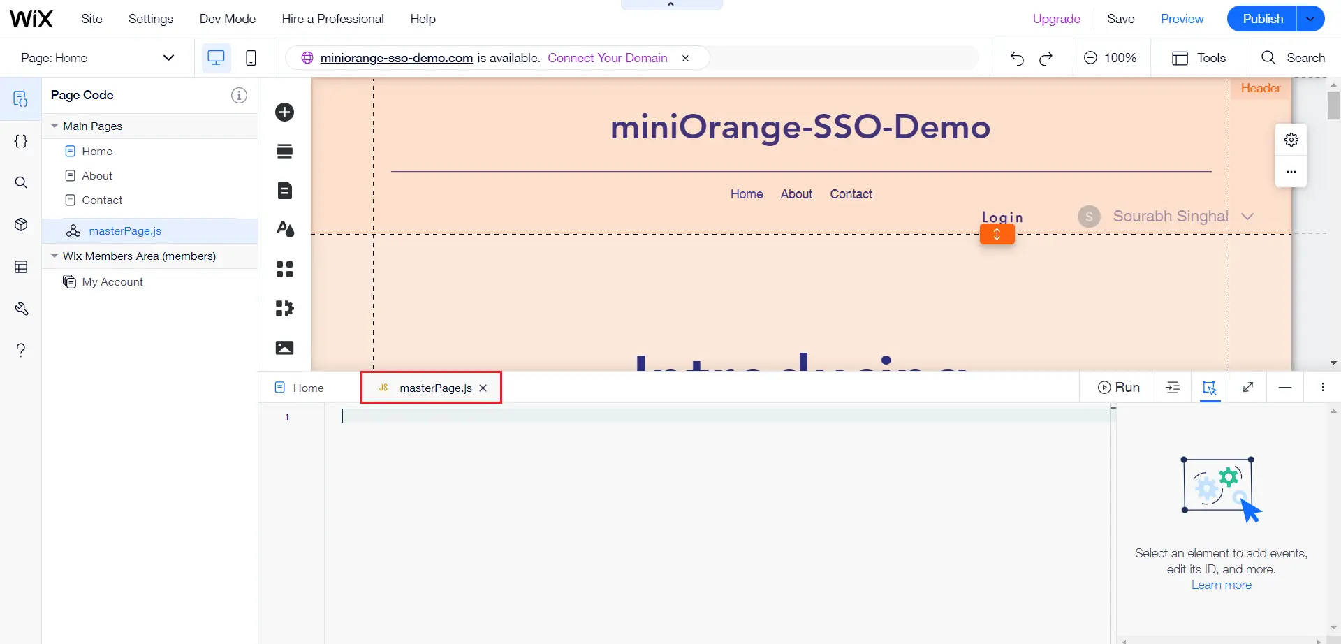 Wix Single Sign-On (SSO)