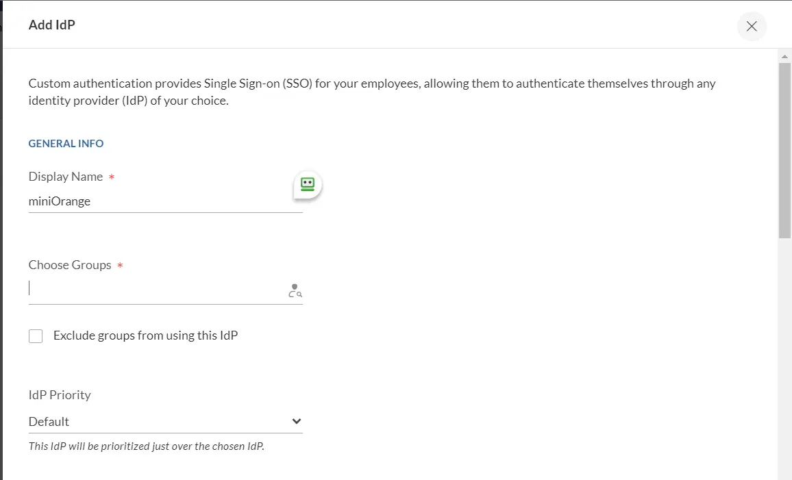 Zoho One Single Sign-On (sso) - IDP Info